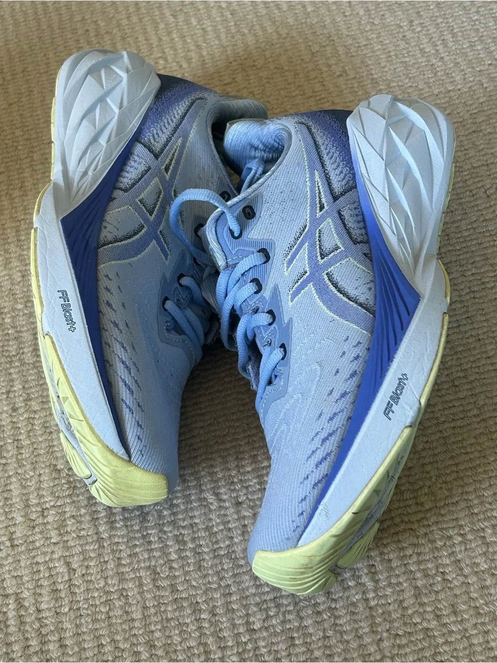 ASICS Women's Light Blue and Pale Yellow Running Shoes